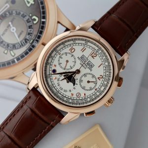 Đồng Hồ Patek Phillipe Replica 11 Perpetal Calendar 5270 Mặt Trắng Dây Da 41mm (2)
