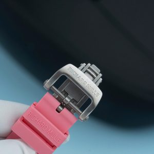 Đồng Hồ Richard Mille RM07-01 Fake 11 Vỏ Ceramic Dây Cao Su Màu Hồng 36mm (2)