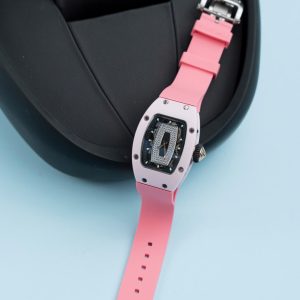 Đồng Hồ Richard Mille RM07-01 Fake 11 Vỏ Ceramic Dây Cao Su Màu Hồng 36mm (2)