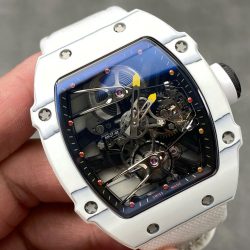 Đồng Hồ Richard Mille RM27-02 Rafael Nadal Tourbillon Chế Tác Carbon Trắng 40x48mm (3)