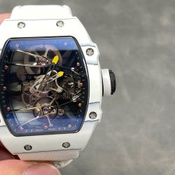 Đồng Hồ Richard Mille RM27-02 Rafael Nadal Tourbillon Chế Tác Carbon Trắng 40x48mm (3)