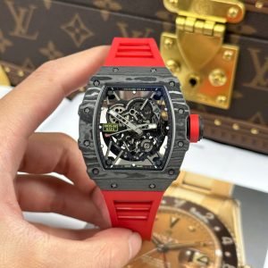 Đồng Hồ Richard Mille RM35-02 Rafael Nadal Replica 11 Màu Đỏ Vỏ Carbon Xưởng ZF 44mm (2)
