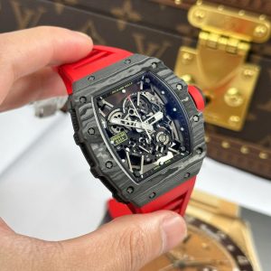 Đồng Hồ Richard Mille RM35-02 Rafael Nadal Replica 11 Màu Đỏ Vỏ Carbon Xưởng ZF 44mm (2)