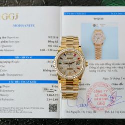 Đồng Hồ Rolex Chế Tác Day-Date Bọc Vàng 18K Độ Kim Cương Moissanite GMF 36mm (2)