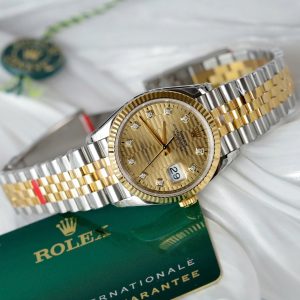 Đồng Hồ Rolex DateJust 126231 Màu Demi Mặt Xếp Gạch Màu Vàng Xưởng VS 36mm (2)
