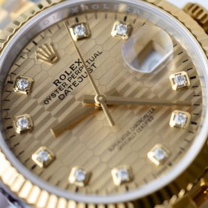 Đồng Hồ Rolex DateJust 126231 Màu Demi Mặt Xếp Gạch Màu Vàng Xưởng VS 36mm (2)
