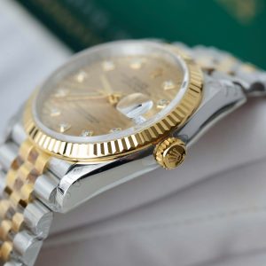 Đồng Hồ Rolex DateJust 126231 Màu Demi Mặt Xếp Gạch Màu Vàng Xưởng VS 36mm (2)