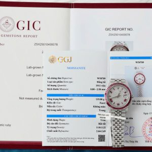 Đồng Hồ Rolex DateJust Chế Tác Hồng Ngọc + Kim Cương Moissanite Hong Kong 41mm (2)