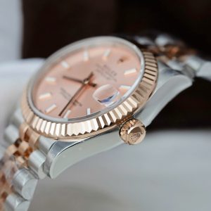 Đồng Hồ Rolex DateJust Chế Tác Mặt Hồng Cọc Số Dạ Quang Xưởng THB 31mm (2)