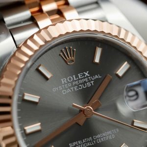 Đồng Hồ Rolex DateJust Chế Tác Mặt Xám Cọc Số Dạ Quang Xưởng THB 31mm (2)