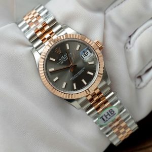 Đồng Hồ Rolex DateJust Chế Tác Mặt Xám Cọc Số Dạ Quang Xưởng THB 31mm (2)
