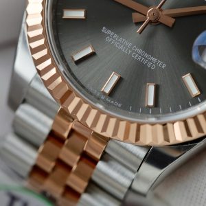 Đồng Hồ Rolex DateJust Chế Tác Mặt Xám Cọc Số Dạ Quang Xưởng THB 31mm (2)