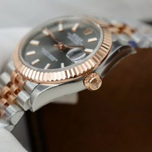 Đồng Hồ Rolex DateJust Chế Tác Mặt Xám Cọc Số Dạ Quang Xưởng THB 31mm (2)