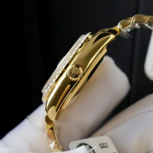 Đồng Hồ Rolex DateJust Mặt Số Butterfly Chế Tác Bọc Vàng 18K + Đính Kim Cương Moissanite 31mm (2)