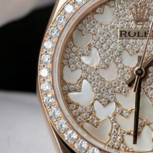 Đồng Hồ Rolex DateJust Mặt Số Butterfly Chế Tác Bọc Vàng Hồng + Độ Kim Cương Tổng Hợp 31mm (2)