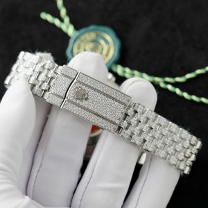 Đồng Hồ Rolex DateJust Mặt Xanh Blue Chế Tác Đính Full Kim Cương Nhân Tạo 36mm (2)