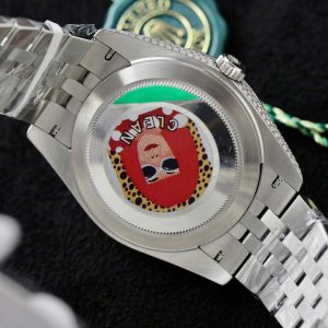 Đồng Hồ Rolex DateJust Mặt Xanh Blue Chế Tác Đính Full Kim Cương Nhân Tạo 36mm (2)