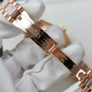 Đồng Hồ Rolex DateJust Nữ Mặt Chocolate Chế Tác Bọc Vàng Đính Moissanite 31mm (2)