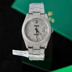 Đồng Hồ Rolex DateJust Replica 11 Đính Full Kim Cương Nhân Tạo Hong Kong 41mm (2)