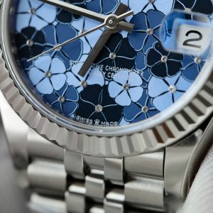 Đồng Hồ Rolex DateJust Replica 11 Nữ Mặt Hoa Màu Xanh Blue Xưởng THB 31mm (2)
