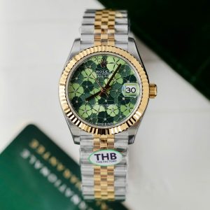 Đồng Hồ Rolex DateJust Replica 11 Nữ Mặt Hoa Màu Xanh Lá Cây Xưởng THB 31mm (2)