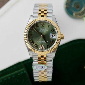 Đồng Hồ Rolex DateJust Replica Cao Cấp Mặt Xanh Lá Cây Dây Jubilee Xưởng THB 31mm (2)