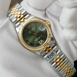 Đồng Hồ Rolex DateJust Replica Cao Cấp Mặt Xanh Lá Cây Dây Jubilee Xưởng THB 31mm (2)