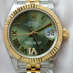Đồng Hồ Rolex DateJust Replica Cao Cấp Mặt Xanh Lá Cây Dây Jubilee Xưởng THB 31mm (2)