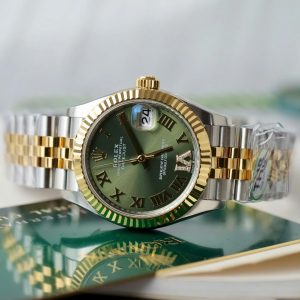Đồng Hồ Rolex DateJust Replica Cao Cấp Mặt Xanh Lá Cây Dây Jubilee Xưởng THB 31mm (2)