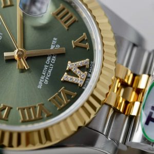 Đồng Hồ Rolex DateJust Replica Cao Cấp Mặt Xanh Lá Cây Dây Jubilee Xưởng THB 31mm (2)