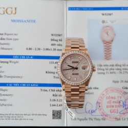 Đồng Hồ Rolex Day-Date Chế Tác Bọc Vàng Hồng Đính Kim Cương Tổng Hợp Xưởng GM 36mm (2)