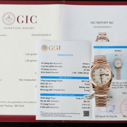 Đồng Hồ Rolex Day-Date Chế Tác Bọc Vàng Hồng Mặt Thiên Thạch Cọc Số Moissanite 40mm (2)