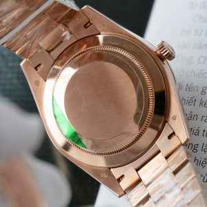 Đồng Hồ Rolex Day-Date Mặt Chocolate Chế Tác Bọc Vàng Cọc Số Đính Moissanite Baguette 40mm (2)