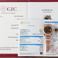 Đồng Hồ Rolex Day-Date Mặt Chocolate Chế Tác Bọc Vàng Cọc Số Đính Moissanite Baguette 40mm (2)