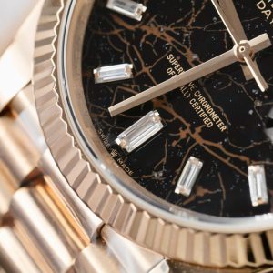 Đồng Hồ Rolex Day-Date Mặt Nham Thạch Chế Tác Bọc Vàng Thật Xưởng QF 40mm (2)