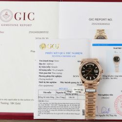 Đồng Hồ Rolex Day-Date Mặt Nham Thạch Chế Tác Bọc Vàng Thật Xưởng QF 40mm (2)