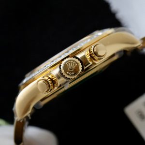 Đồng Hồ Rolex Daytona Mặt Thiên Thạch Chế Tác Bọc Vàng Thật + Đính Kim Cương Nhân Tạo Baguette 40mm (2)