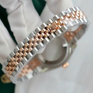 Đồng Hồ Rolex Nữ DateJust Replica 1 1 Mặt Chocolate Viền Đính Đá Xưởng THB 31mm (2)