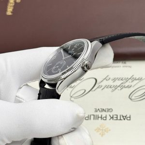 Đồng Hồ Rolex Perpetual 1908 Fake 11 Cao Cấp Vỏ Trắng Mặt Đen Dây Da 39mm (2)