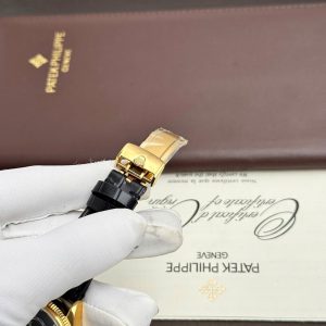 Đồng Hồ Rolex Perpetual 1908 Fake 11 Mạ Vàng Mặt Đen 39mm (2)