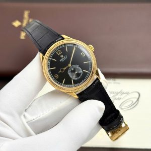 Đồng Hồ Rolex Perpetual 1908 Fake 11 Mạ Vàng Mặt Đen 39mm (2)