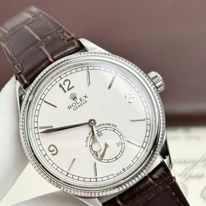 Đồng Hồ Rolex Perpetual 1908 Fake 11 Mặt Trắng Dây Da 39mm (2)