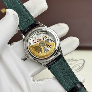 Đồng Hồ Rolex Perpetual 1908 Fake Cao Cấp Mặt Tiffany Dây Da Đen 39mm (2)