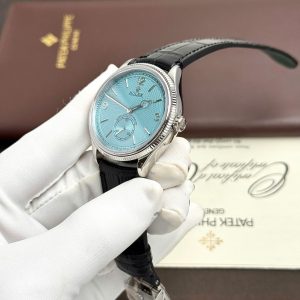 Đồng Hồ Rolex Perpetual 1908 Fake Cao Cấp Mặt Tiffany Dây Da Đen 39mm (2)