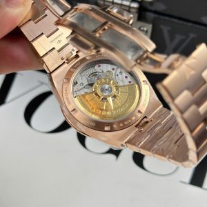Đồng Hồ Vacheron Constantin Overseas 4500V Replica 11 Mạ Vàng Hồng Mặt Trắng 41mm (2)