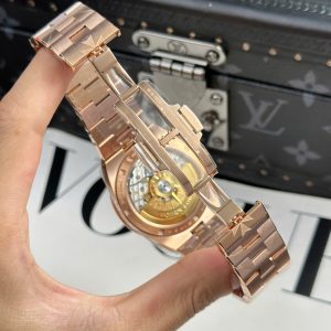 Đồng Hồ Vacheron Constantin Overseas 4500V Replica 11 Mạ Vàng Hồng Mặt Trắng 41mm (2)