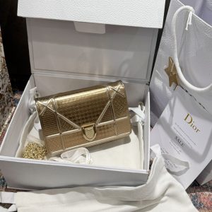 Túi Xách Dior Woc Màu Vàng Ánh Kim Siêu Cấp 19cm (2)