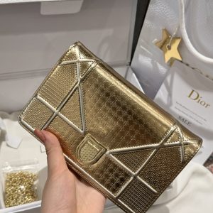 Túi Xách Dior Woc Màu Vàng Ánh Kim Siêu Cấp 19cm (2)