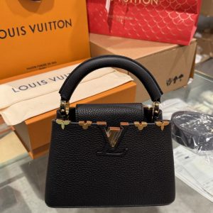 Túi Xách Louis Vuitton LV Capucines Mini Màu Đen Like Auth 21x14x8cm (2)