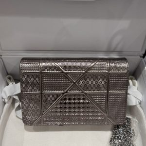 Túi Xách Nữ Dior Woc Màu Bạc Siêu Cấp 19cm (2)